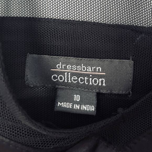 Vintage Dressbarn Women's Black Ribbed 90s Goth V-neck Corset Style Blouse sz 10 - Picture 11 of 13